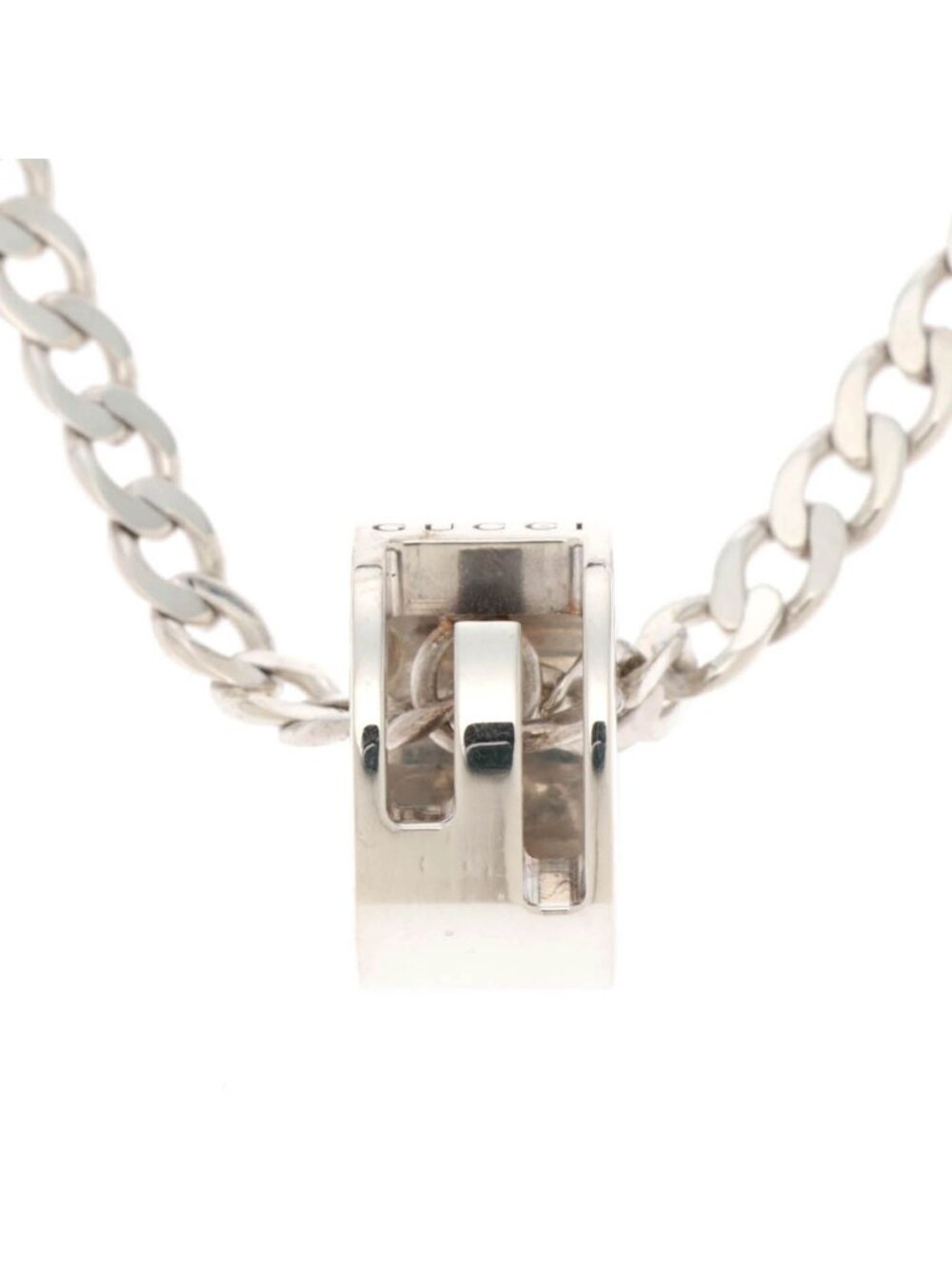 Gucci Cutout G Ring NC Necklace Silver
